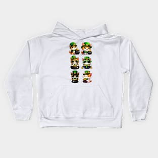 Cat Leprechauns With Pots of Gold - Stickers 2 - Saint Patrick Kids Hoodie